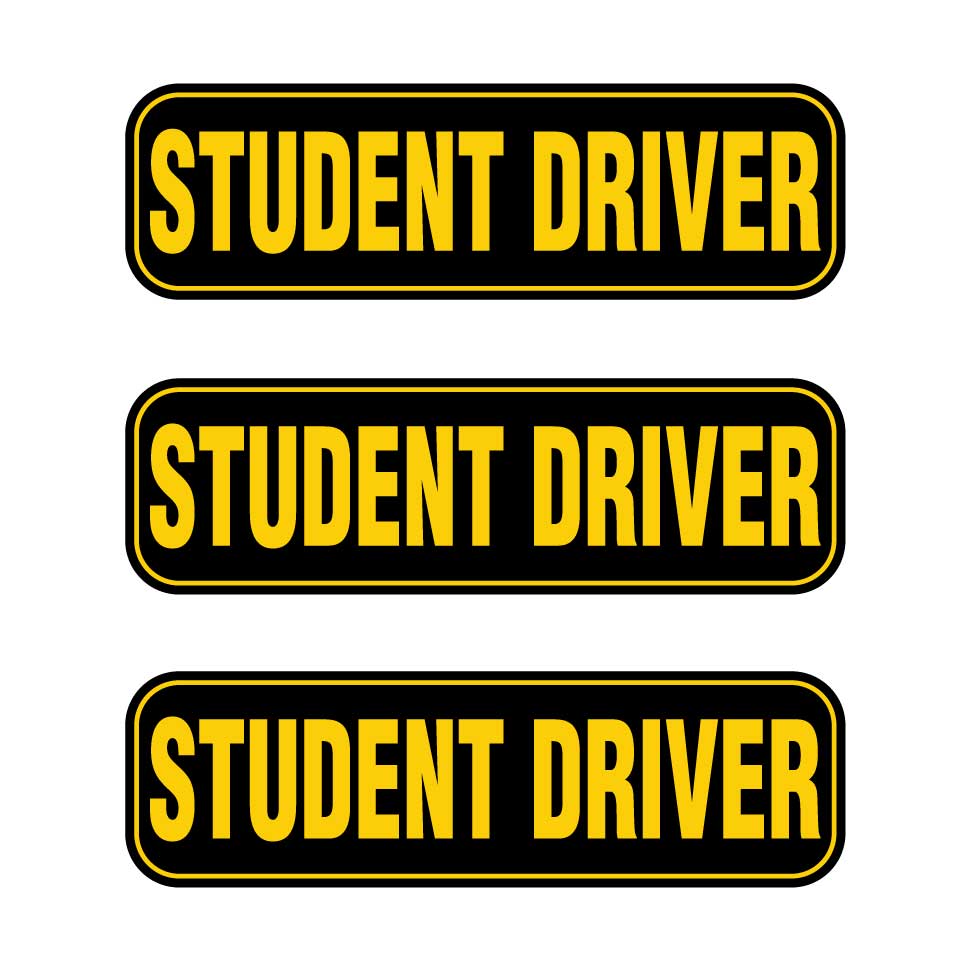 Student Driver Magnets | Black & Yellow Combo Pack