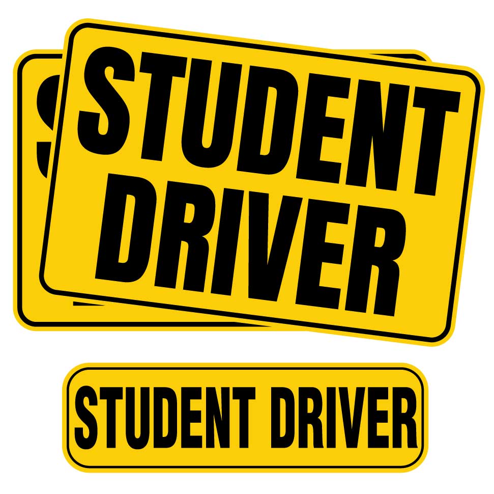Yellow & Black Student Driver Magnets | High-Visibility Combo Packs