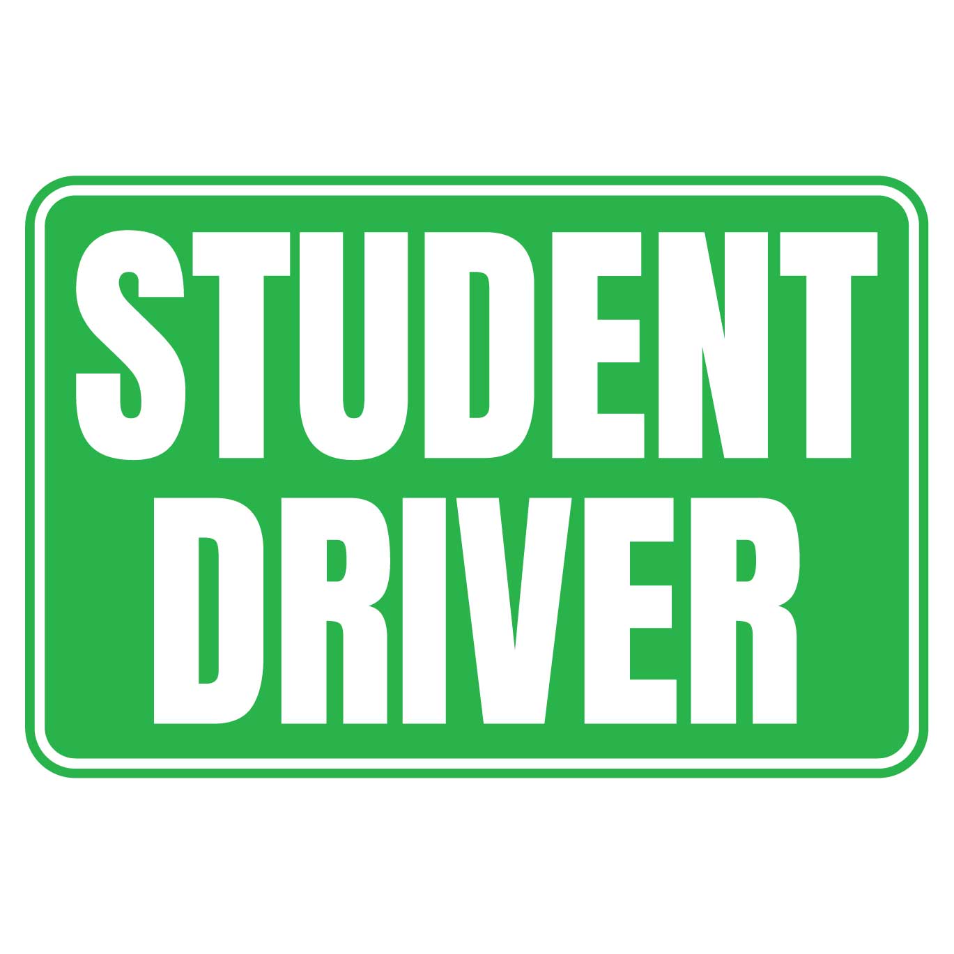 Student Driver Car Magnet Sign - Green