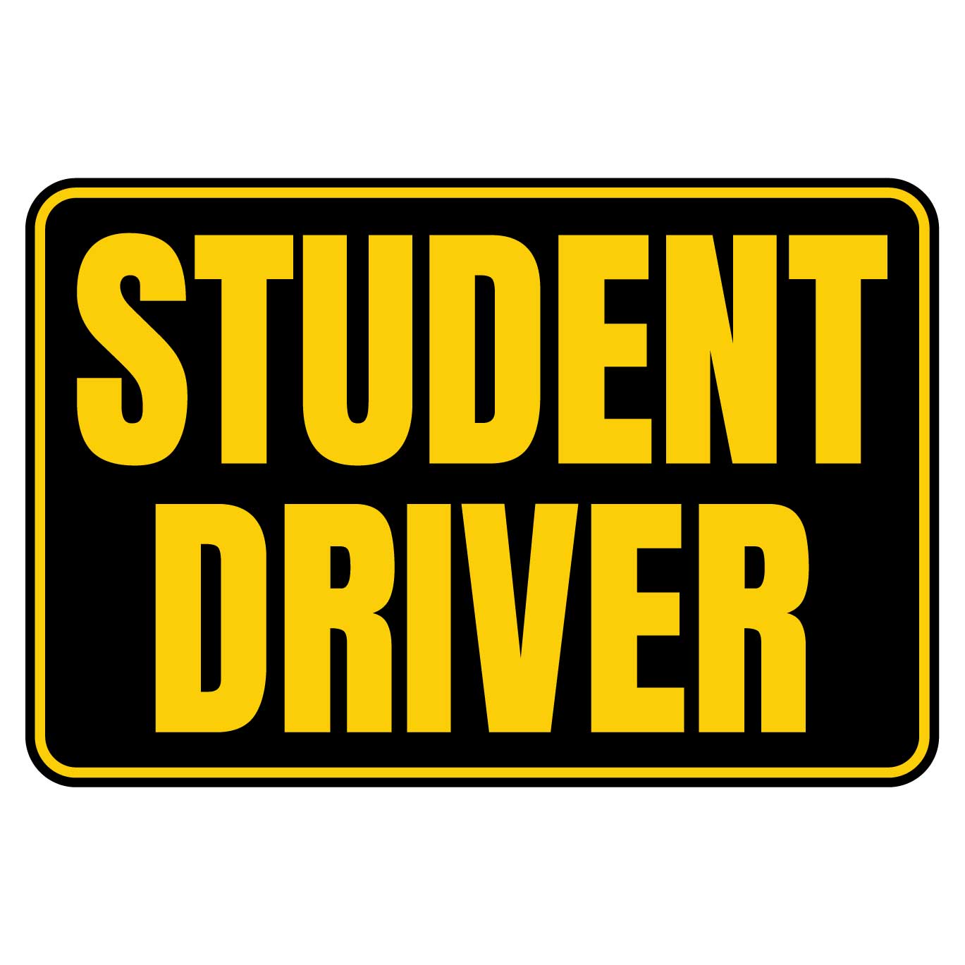 Student Driver Magnet Sign (Black & Yellow)