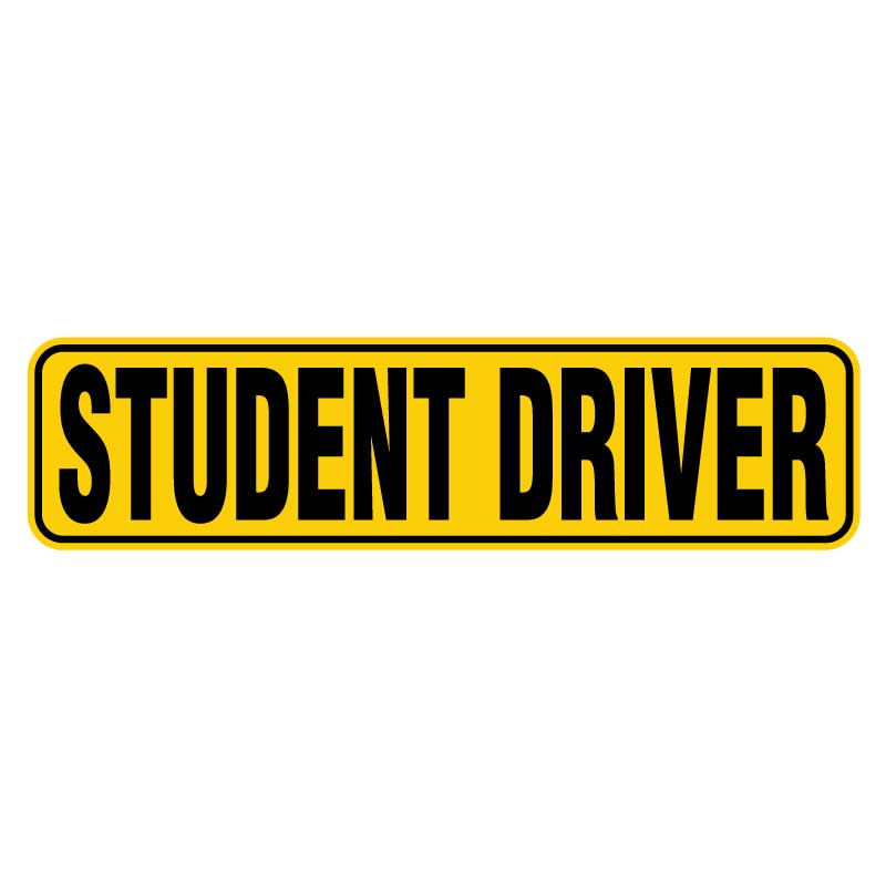 Student Driver Car Magnet Sign (Yellow/Black)