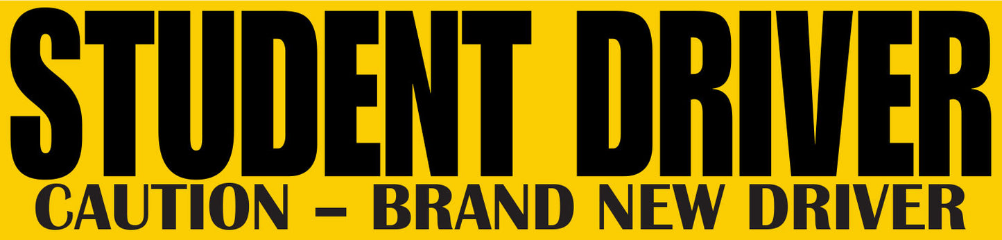 Fun Student Driver Sign Style 6 (12"x3")