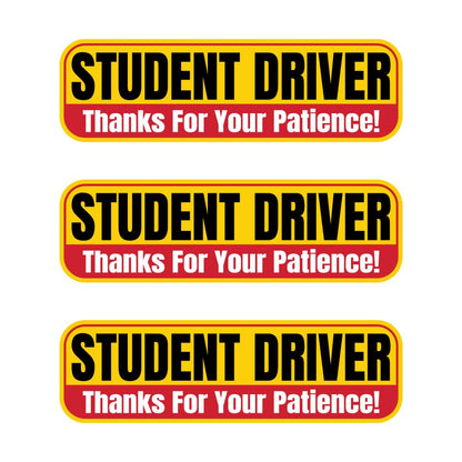 Student Driver “Thanks For Your Patience” Magnets | Combo Pack | Yellow Black & Red