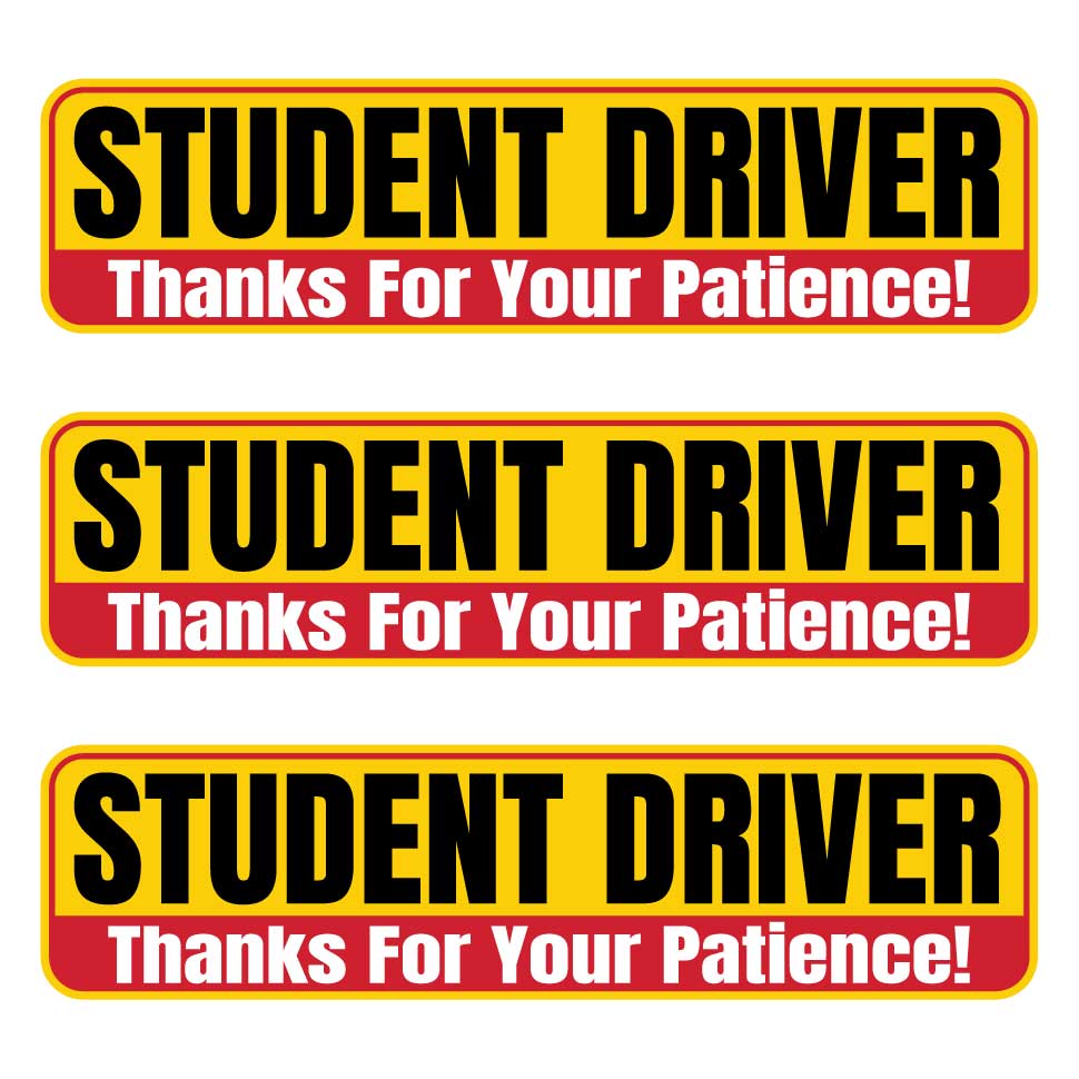 Student Driver “Thanks For Your Patience” Magnets | Combo Pack | Yellow Black & Red