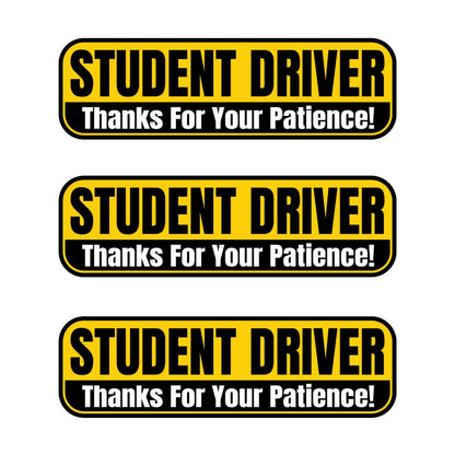 Student Driver “Thanks For Your Patience” Magnets | Yellow & Black Combo Pack