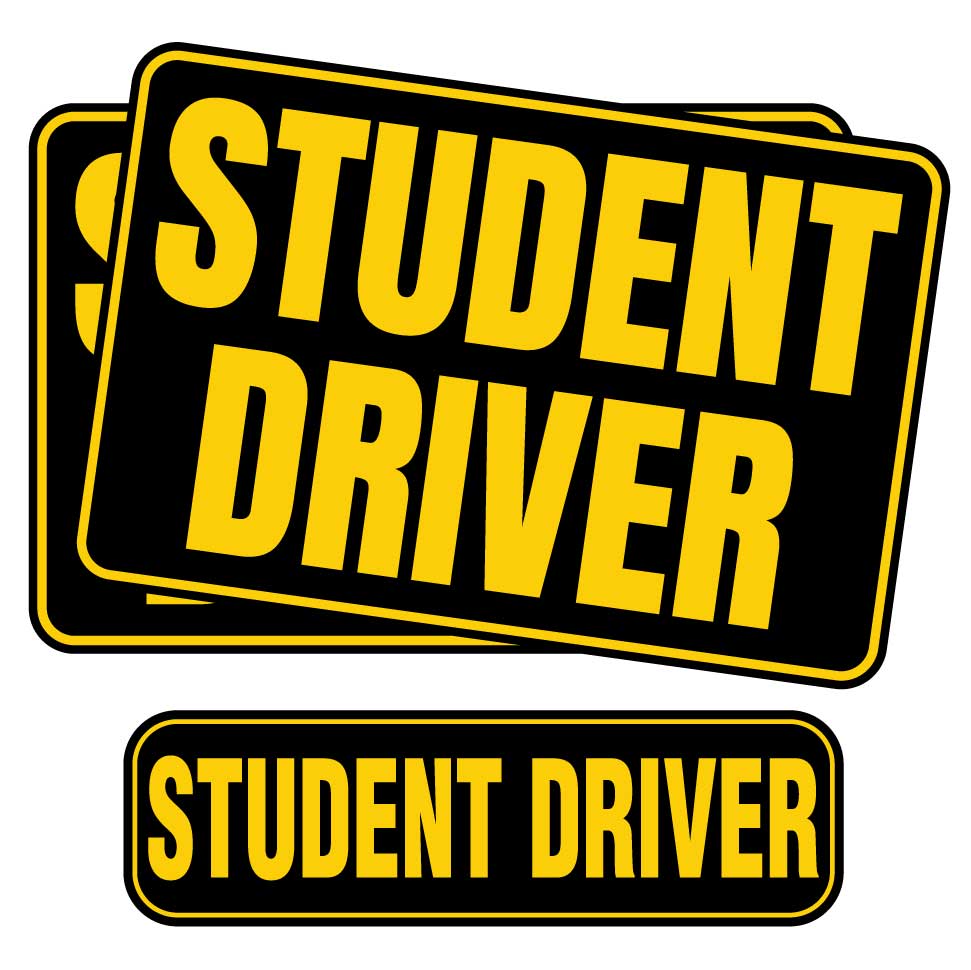 Student Driver Magnets | Black & Yellow Combo Pack
