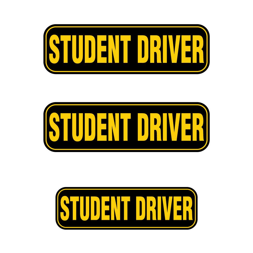 Student Driver Magnets | Black & Yellow Combo Pack