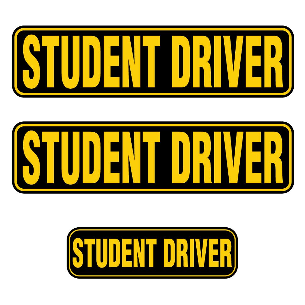 Student Driver Magnets | Black & Yellow Combo Pack