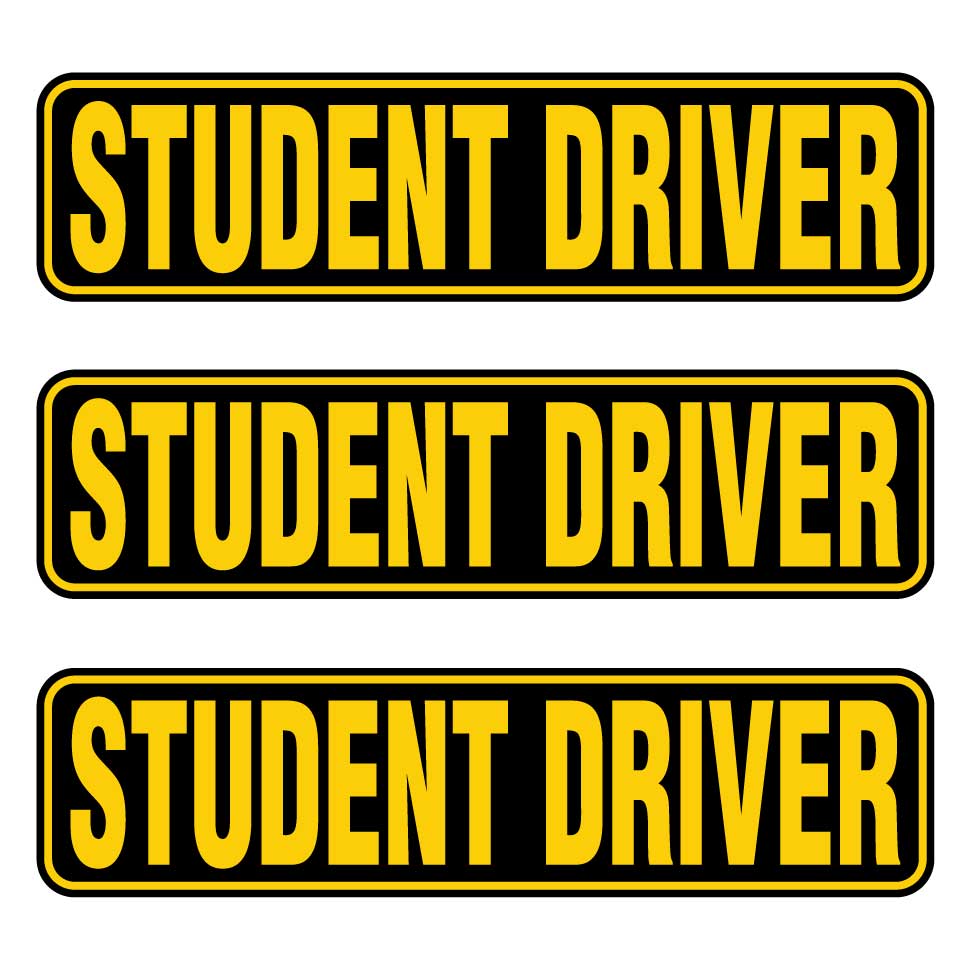 Student Driver Magnets | Black & Yellow Combo Pack