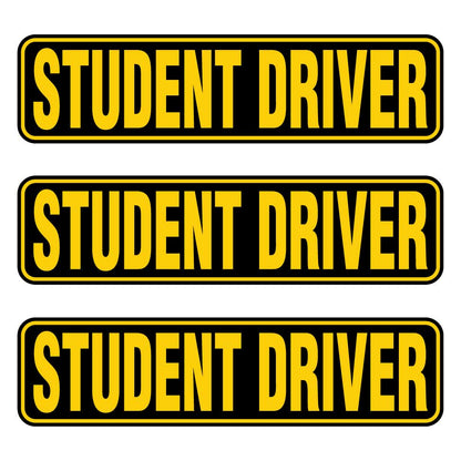 Student Driver Magnets | Black & Yellow Combo Pack