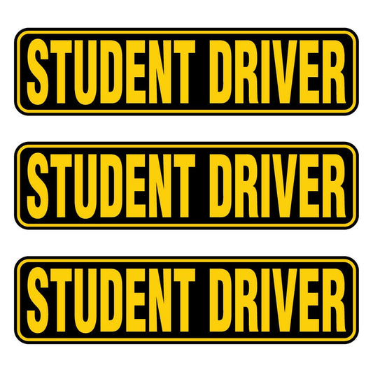 Student Driver Magnets | Black & Yellow Combo Pack