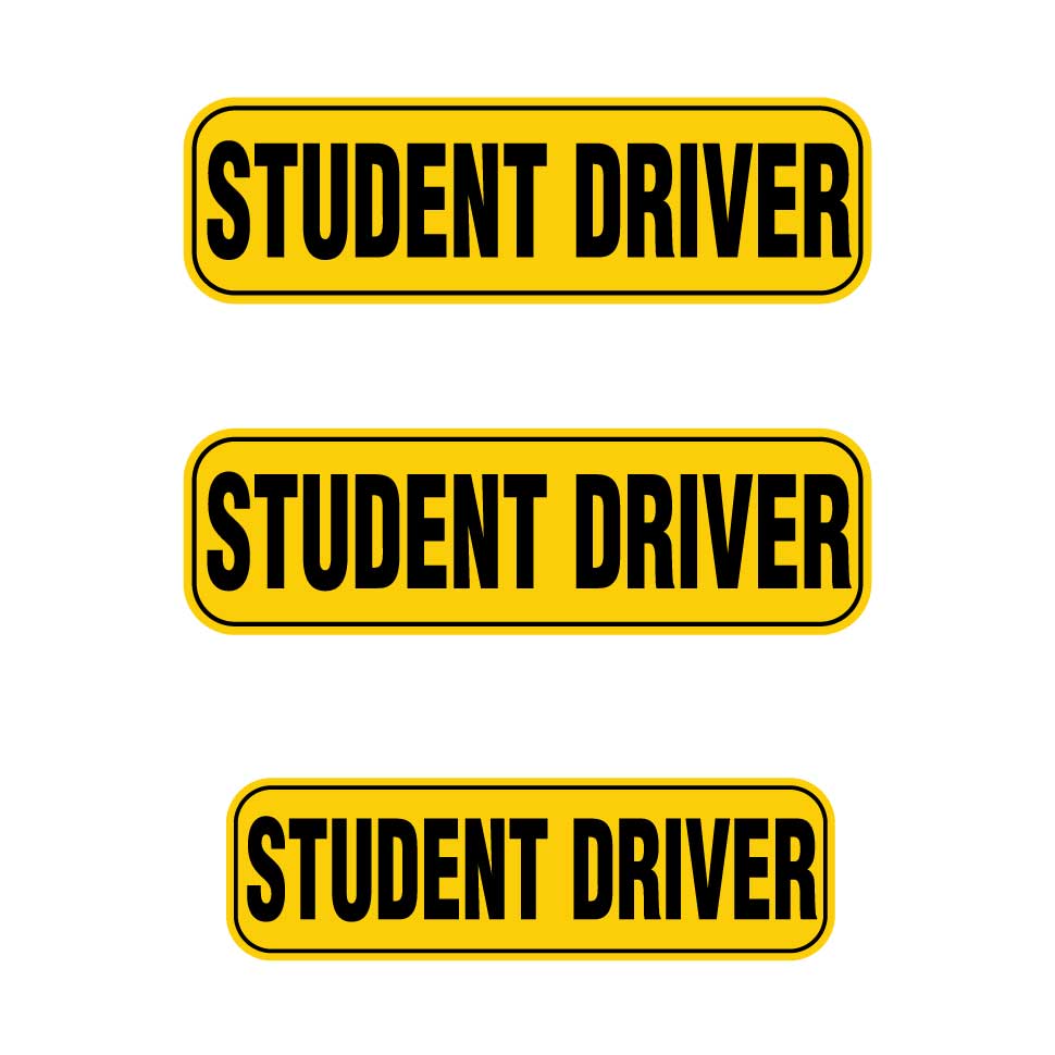 Yellow & Black Student Driver Magnets | High-Visibility Combo Packs