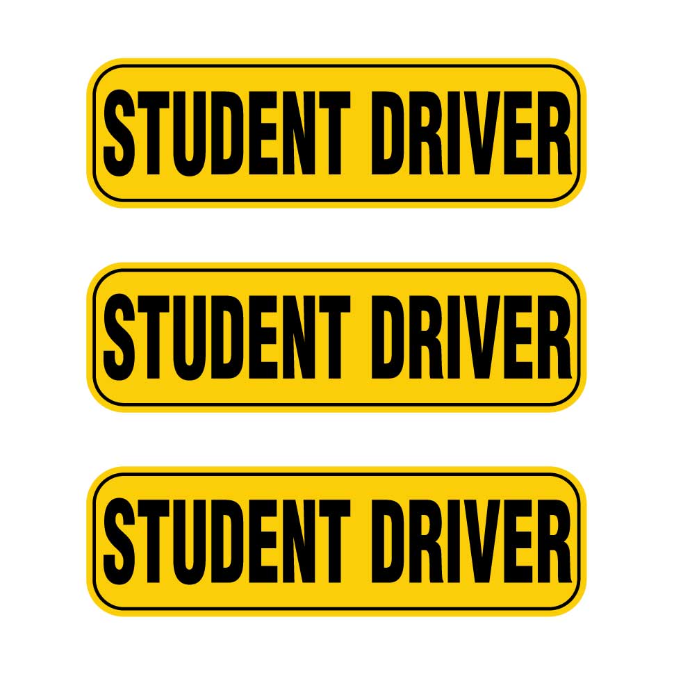 Yellow & Black Student Driver Magnets | High-Visibility Combo Packs