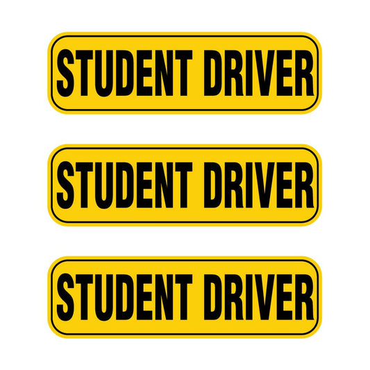 Yellow & Black Student Driver Magnets | High-Visibility Combo Packs