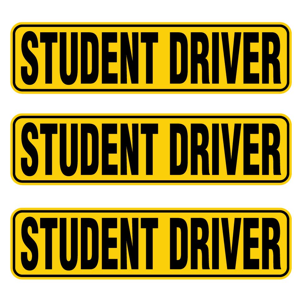 Yellow & Black Student Driver Magnets | High-Visibility Combo Packs