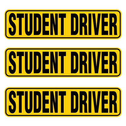 Student Driver Magnet Combo Pack | Black & Yellow
