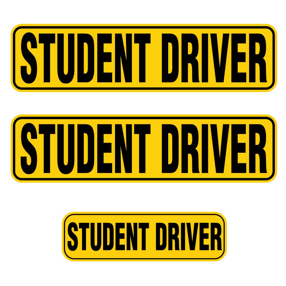 Yellow & Black Student Driver Magnets | High-Visibility Combo Packs