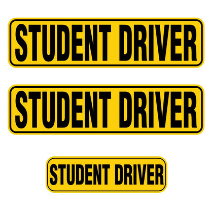 Student Driver Magnet Combo Pack | Black & Yellow