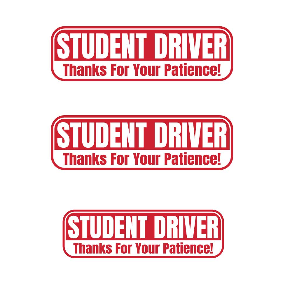 Red & White Student Driver Magnets | Thanks For Your Patience Combo Packs