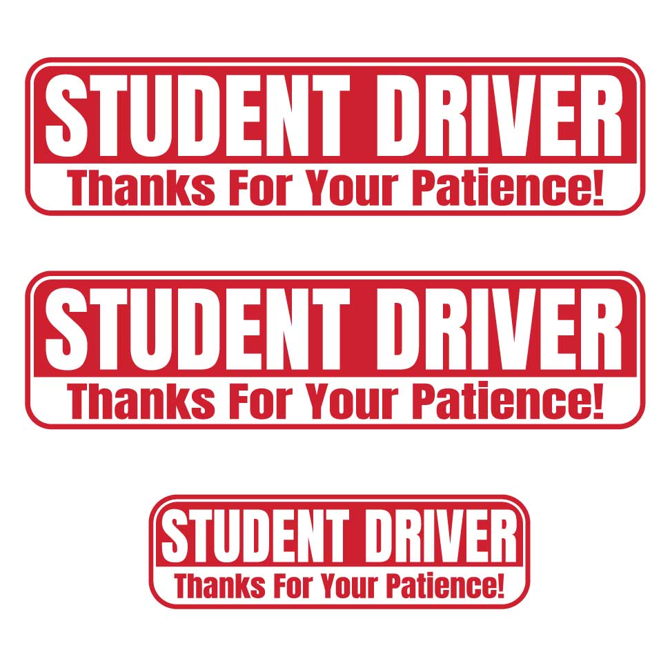 Red & White Student Driver Magnets | Thanks For Your Patience Combo Packs
