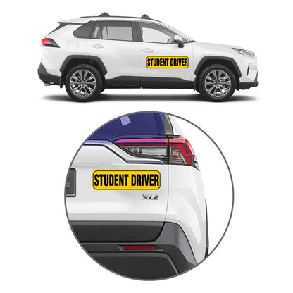 Student Driver Car Magnet Sign (Yellow/Black)