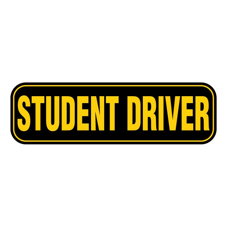 Student Driver Magnet Sign (Black & Yellow)