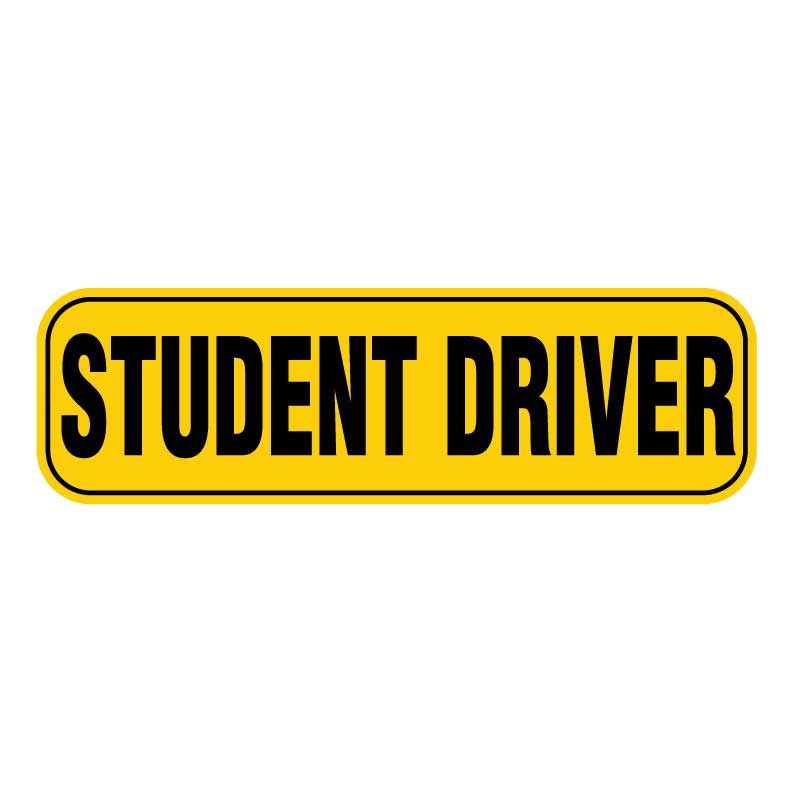 Student Driver Car Magnet Sign (Yellow/Black)