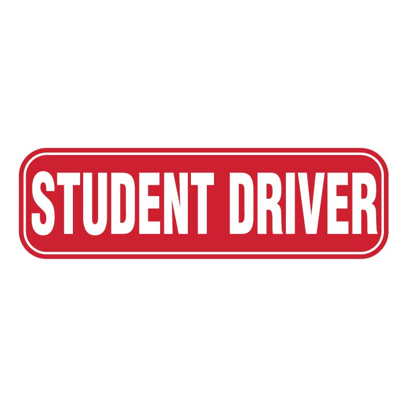 Student Driver magnetic sign red and white design
