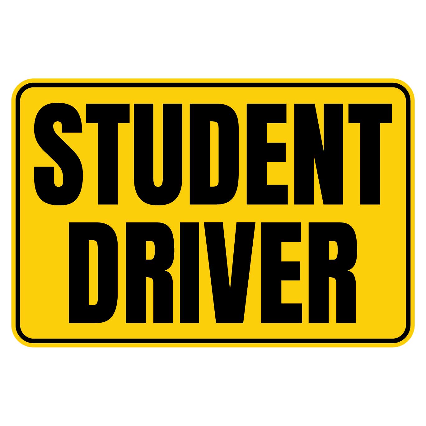 Student Driver Car Magnet Sign (Yellow/Black)