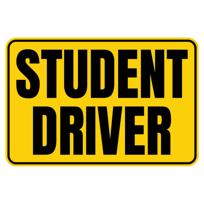 Student Driver Car Magnet Sign (Yellow/Black)