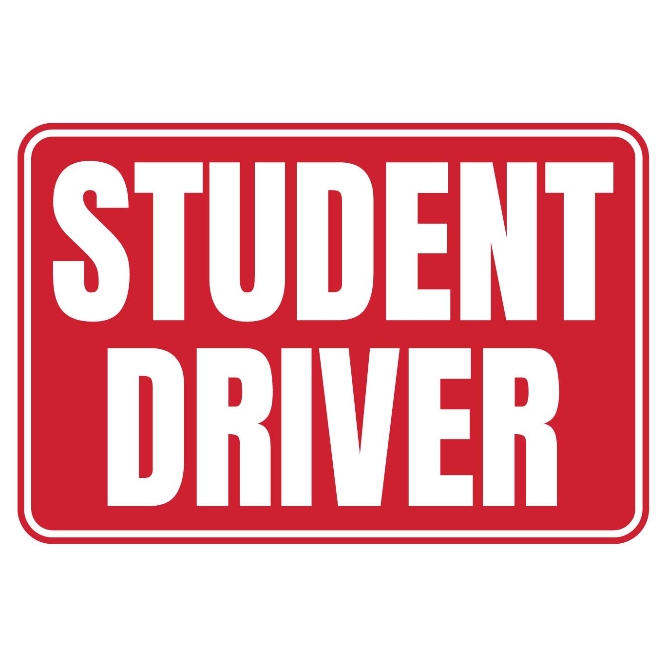 Student Driver Car Magnet Sign - Red & White