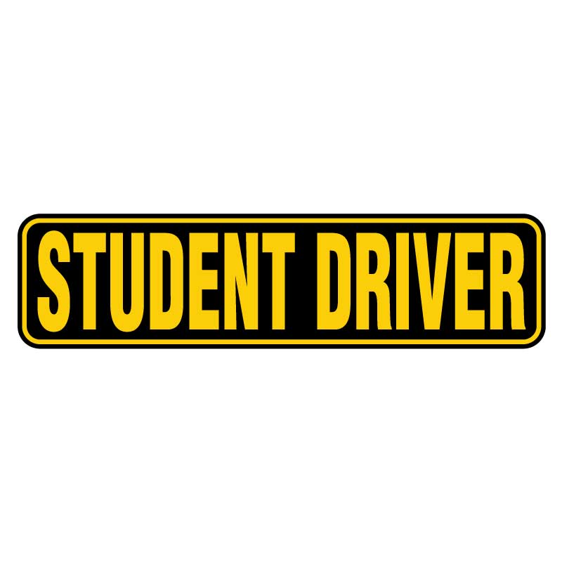 Student Driver Magnet Sign (Black & Yellow)