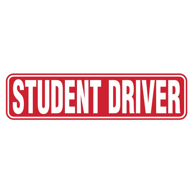 Student Driver Car Magnet Sign - Red & White