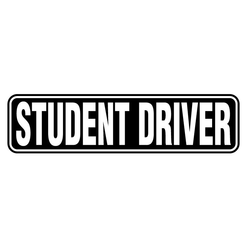 Student Driver Magnet - Black/White