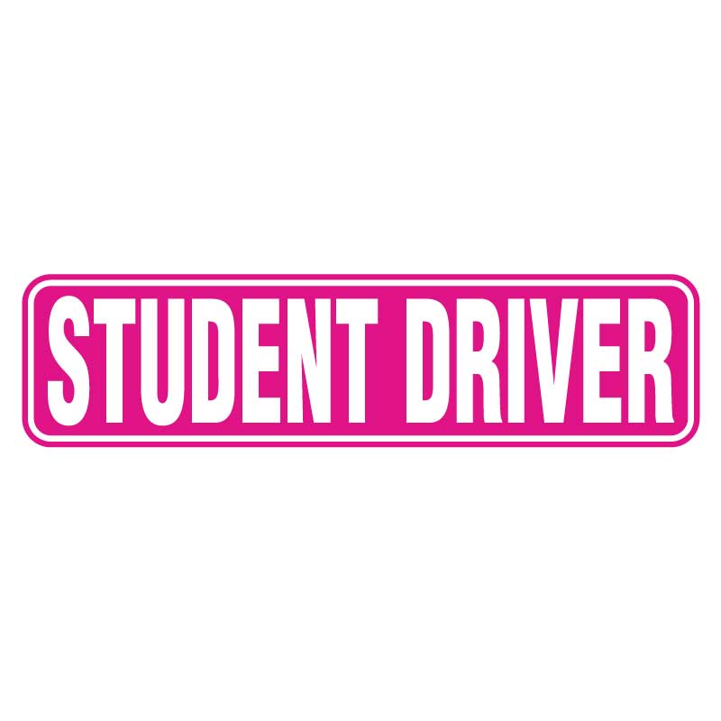 Student Driver Magnetic Sign - Pink & White